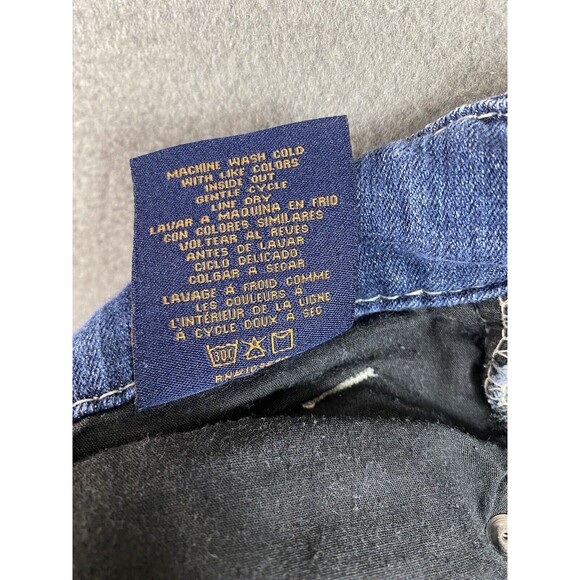 Seven 7 Jean Shorts Womens 30x2 Blue Cut Off Frayed Shortie Booty Med Wash Tag 8 - Picture 11 of 13